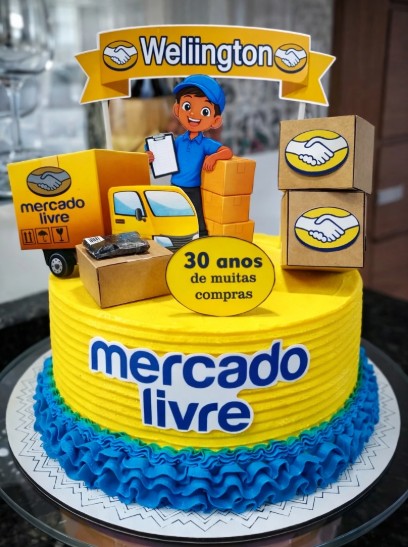 Bolo tema Mercado Livre 30 anos